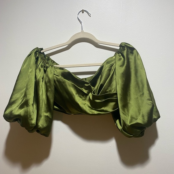 ASOS Edition off the shoulder pleat front crop top - Picture 9 of 9